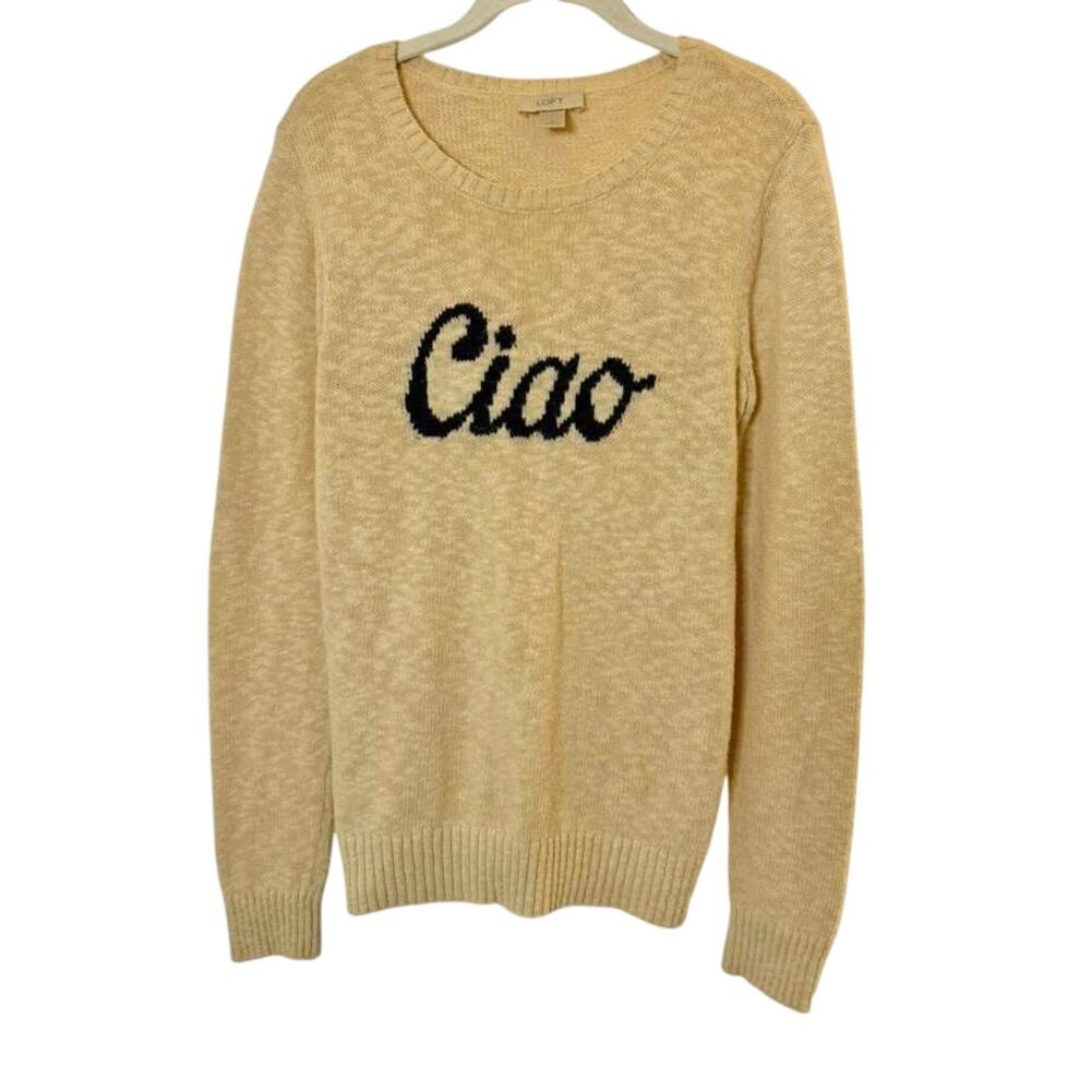 Ann Taylor LOFT "Ciao" crewneck sweater 100% cotton Women's sz. S